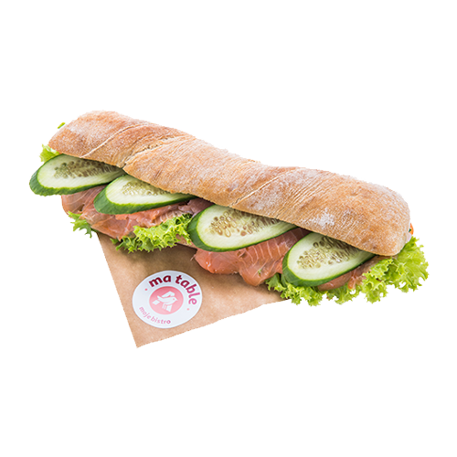 Kanapka duża z łososiem (28 cm)
