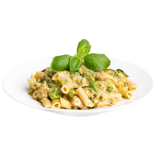 Makaron penne z kurczakiem, cukinią i brokułami
