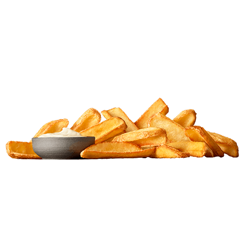 Potato wedges with cream sauce