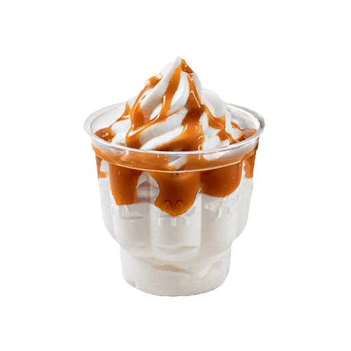 Lody o smaku waniliowym z polewą karmelową