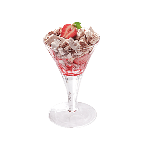 Beza z kremem mascarpone z truskawkami i puree z marakui