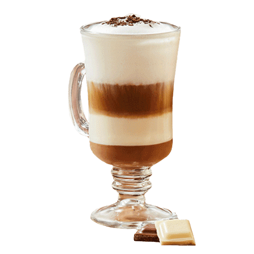 Latte z białą i mleczną czekoladą