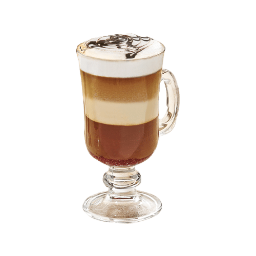 Latte z lekko gorzką czekoladą i płatkami róży