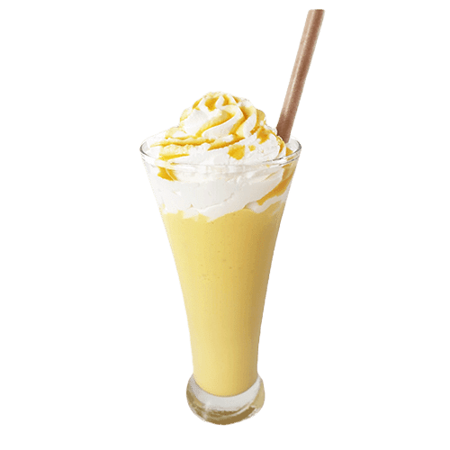Mrożona czekolada biała z mango i bitą śmietaną