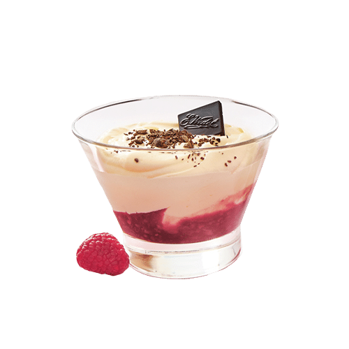 Tiramisu z malinami na winie