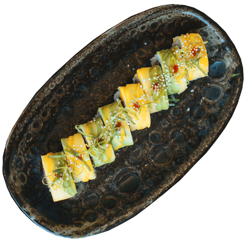 Uramaki Dragon Roll z węgorzem w tempurze