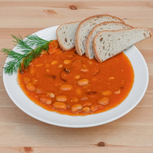 Fasolka po bretońsku z pieczywem