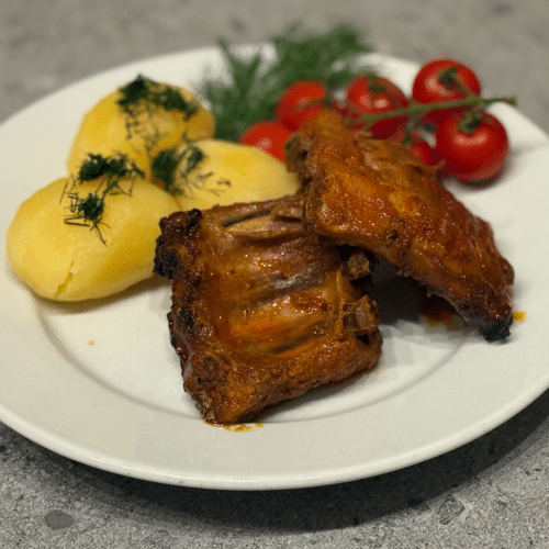 Pieczone żeberka marynowane w musztardzie i miodzie