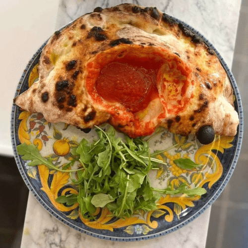 Pizza Vesuvio Mortadella Pistacchio e Crema (zawijana)