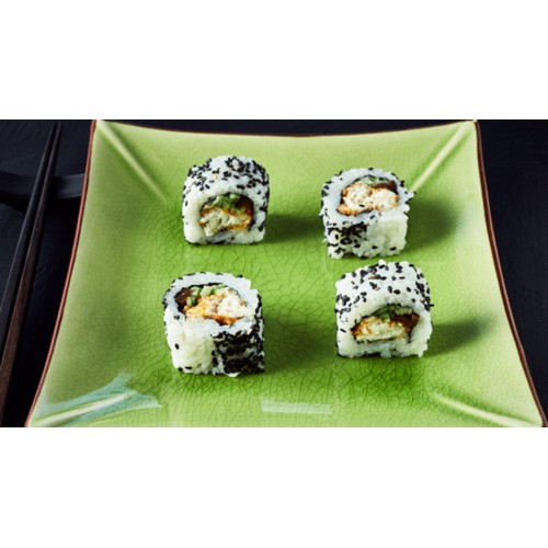 California maki pieczone tilapia w tempurze