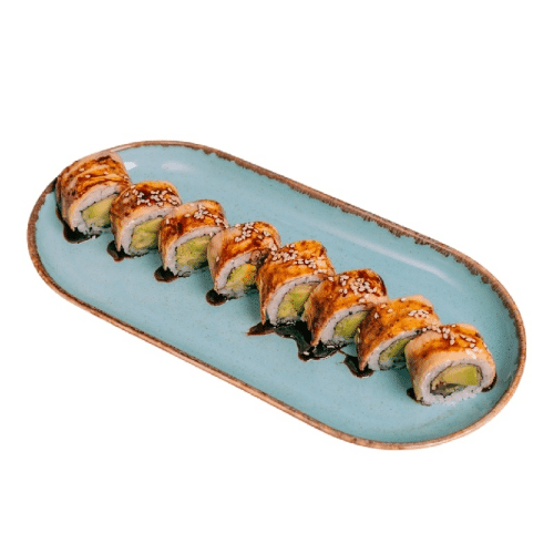 Uramaki awokado tempura w omlecie tamago (w)