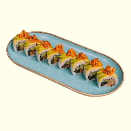 Uramaki boczniak panko w awokado (V)