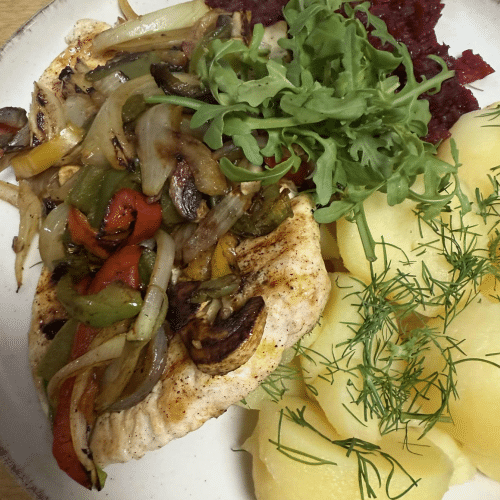 Filet drobiowy grillowany z warzywami 180g