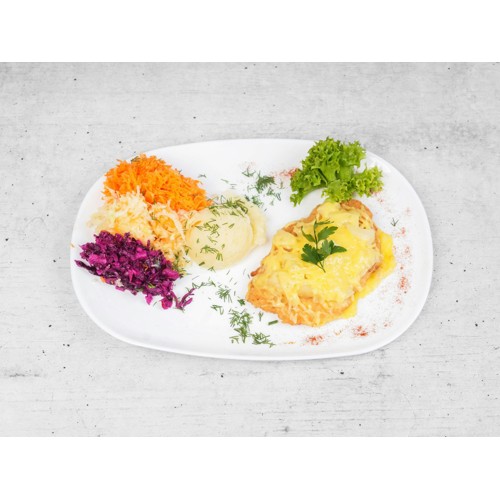 Pierś z kurczaka zapiekana ananasem i serem