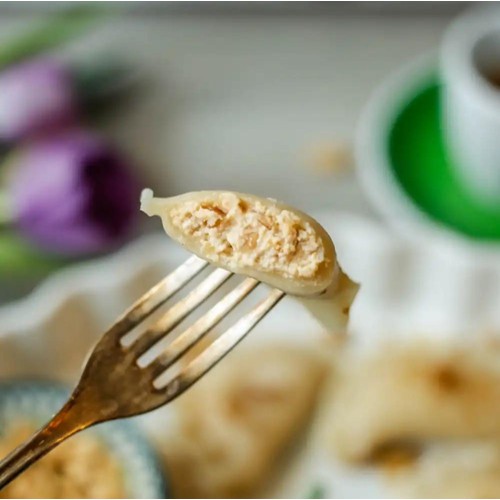 pierogi z twarogiem i kremem ciasteczkowym