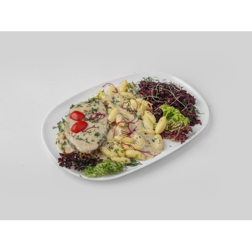 Karkówka z pieca w sosie pieczarkowym