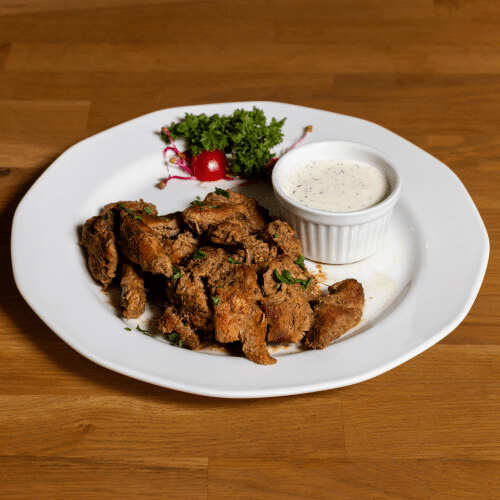 Gyros wieprzowy w sosie czosnkowym