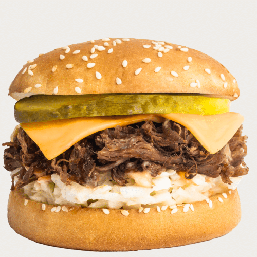 Burger z szarpaną wołowiną