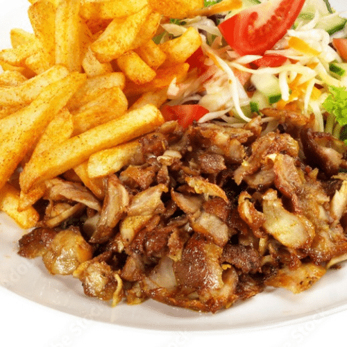 Kebab na talerzu z kebabem