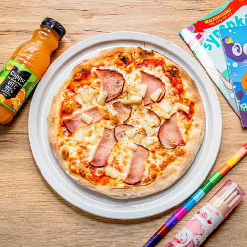 Pizza z serem, szynką i ananasem 26 cm