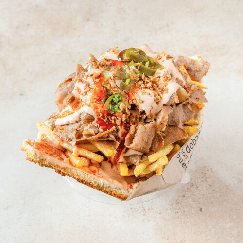 Kebab duży z frytkami w bułce