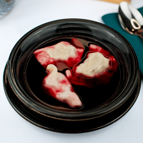 Barszcz czerwony z pierogami z mięsem 300 ml