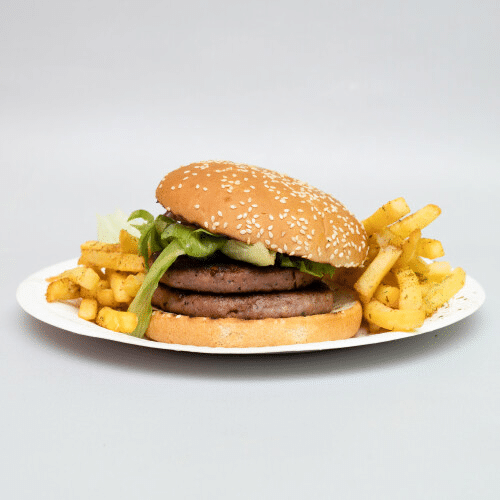 Double Hamburger zestaw z frytkami