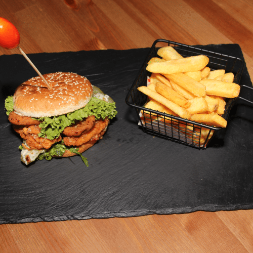 Burger strips z frytkami zestaw