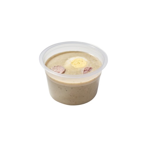 Chrzanowy żurek z białą kiełbasą i jajkiem