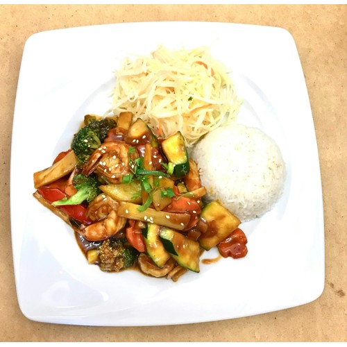 Krewetki w sosie teriyaki