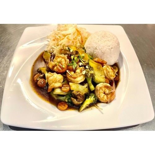 Krewetki w sosie pieprzowym czarnym