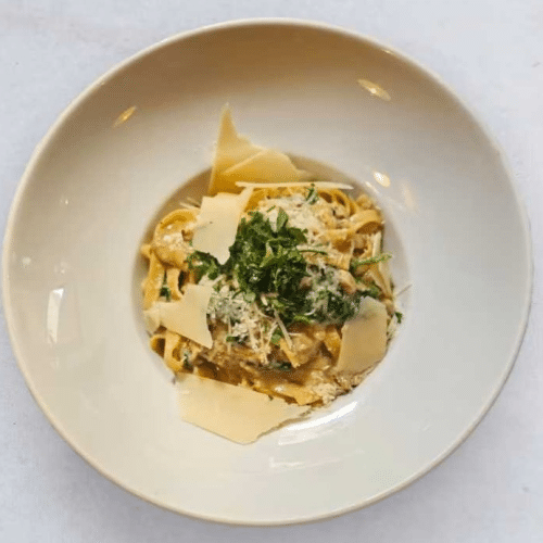 Linguine con porcini e spinaci