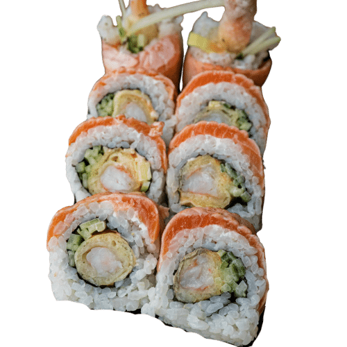 California maki gold Krewetka + opiekany łosoś 8 szt.