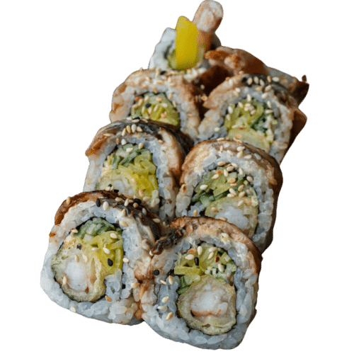 California maki gold Krewetka + węgorz i teriyaki 8 szt.