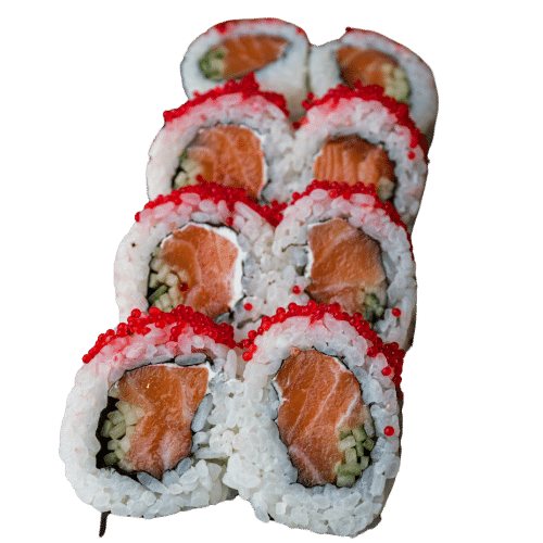 California maki gold - Łosoś + kawior (8 szt.)
