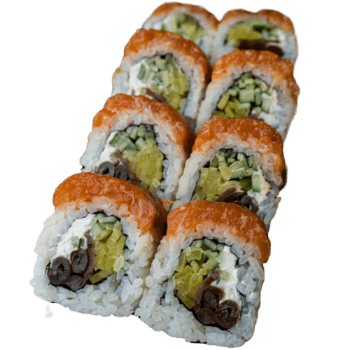 California maki gold Warzywa w środku, tatar z łososia 8 szt.