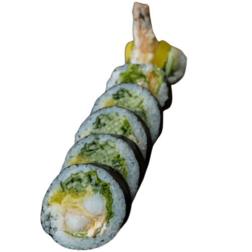 Futomaki (6 szt.) Krewetka w tempurze, spicy majo, ogórek