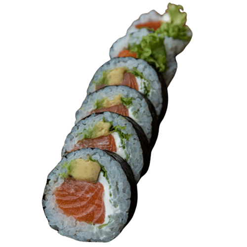 Futomaki (6 szt.) Łosoś surowy, serek, awokado