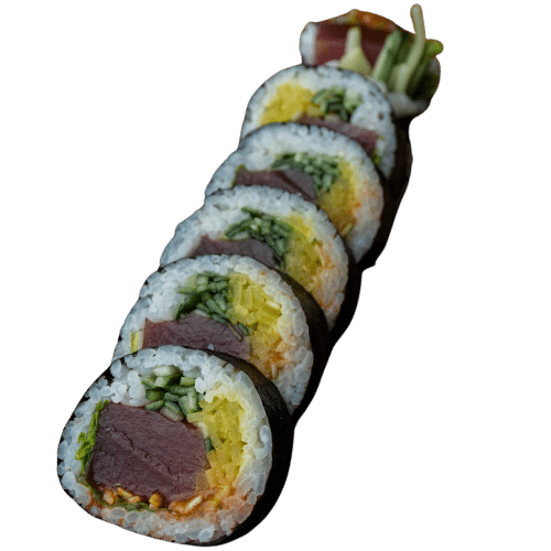 Futomaki (6 szt.) Tuńczyk, sriracha, por, oshinko, ogórek