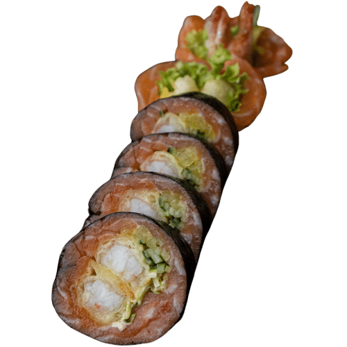 Sashimi maki - Łosoś, krewetka w tempurze (6 szt.)