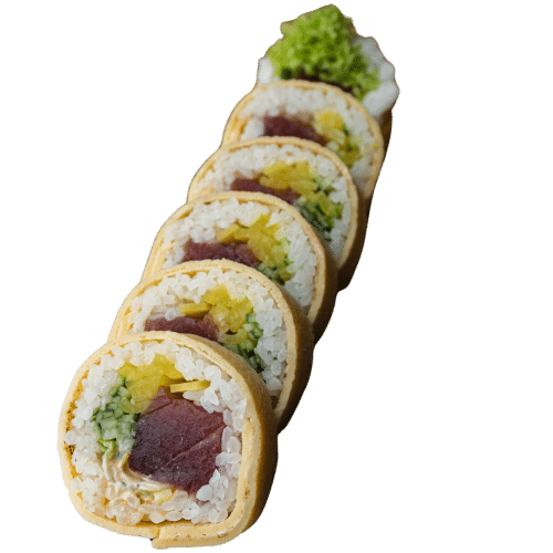 Tamago maki - Tuńczyk surowy (6 szt.)