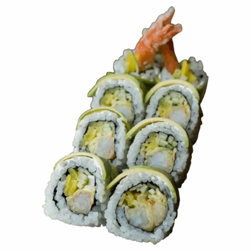 Gold krewetka w tempurze i awokado