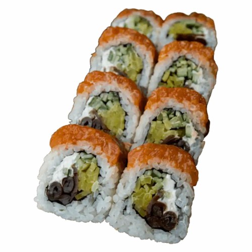 Gold warzywa w środku i tatar z łososia