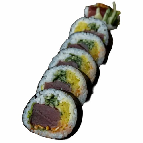 Futomak tuńczyk surowy, sriracha, por