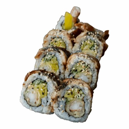 Gold krewetka w tempurze i węgorz