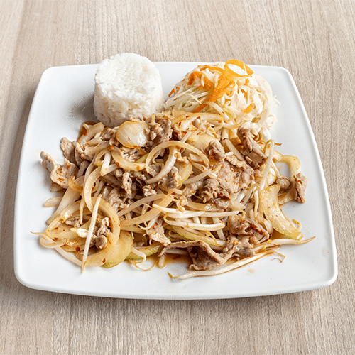 Wieprzowina z cebulą na ostro