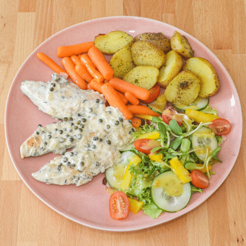 Polędwiczki drobiowe w sosie z zielonym pieprzem