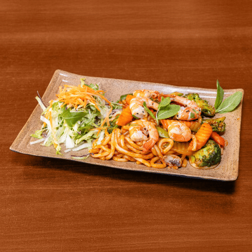 Udon z krewetkami