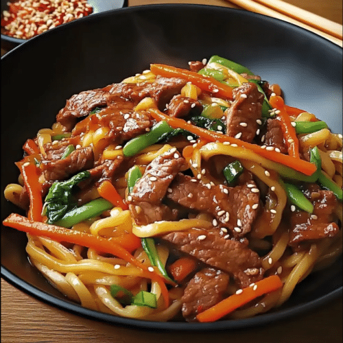 Makaron udon z wołowiną