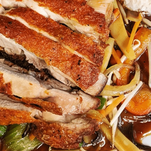 Pieczone udko z kurczaka z sosem grzybowym